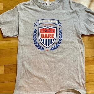 Vintage Gray‎ Cotton DARE Short Sleeve T-shirt Size Medium